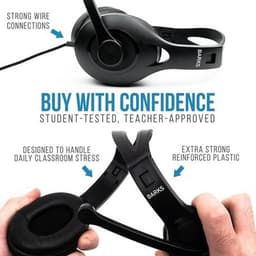 Microphone 32 Pack (3.5mm) Headsets Black Classroom Headphones With Microphone gallery image 3