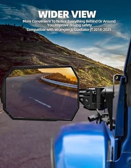Aluminum Doors-Off Rear-View Mirrors with US Flag for Wrangler JL JLU Gladiator gallery image 5