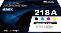 218A Toner Cartridges 4 Pack with Chip Replacement for HP 218A W2180A 218X W2180 gallery image 1