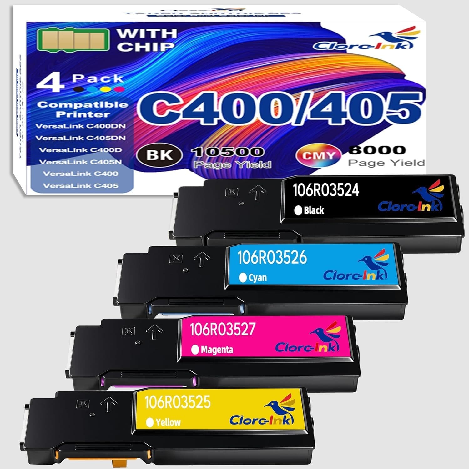 Extra High Yield Toner Cartridge 4 Pack for VersaLink C400 C405 Printers
