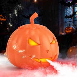 Halloween Fog Machine Pumpkin 12 LED Colors Bluetooth Speaker Remote Control gallery image 1