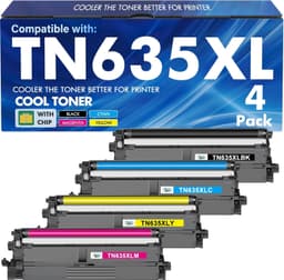 TN635XL Toner Cartridge Set 4 Pack for Brother MFC-L8930CDW 5500 Yield gallery image 1