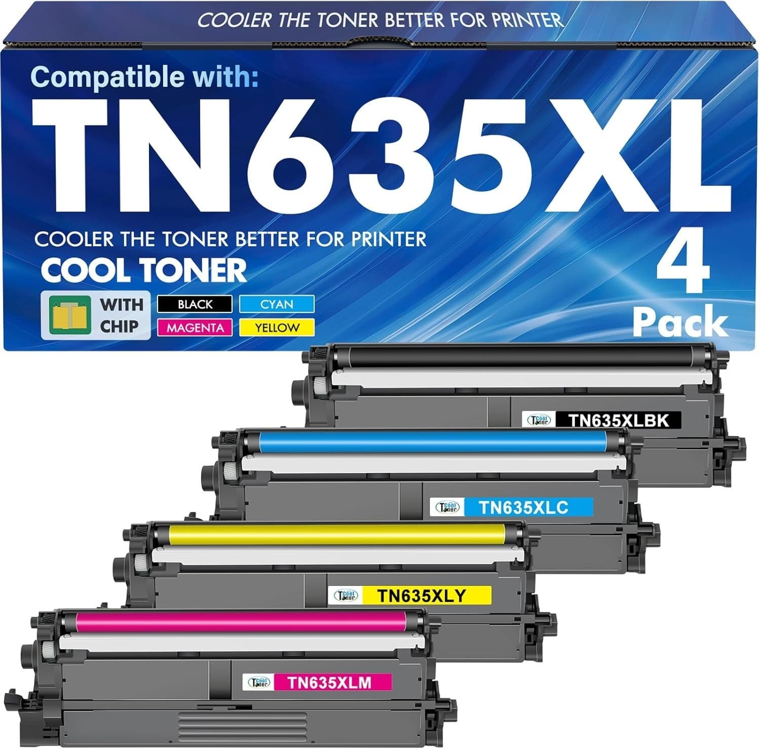 TN635XL Toner Cartridge Set 4 Pack for Brother MFC-L8930CDW 5500 Yield