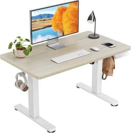 Modern Home Office Desks Natural Low Height Adjustable Desk Lifts 18.9 28.4 Inch gallery image 1