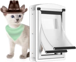 Stainless Steel Cat Door for Interior/Exterior Doors Double Flap Lock Panels Sml gallery image 1