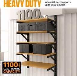 2 Pack 4-Layer Shipping Container Shelving Adjustable Heavy-Duty Steel Brackets gallery image 2