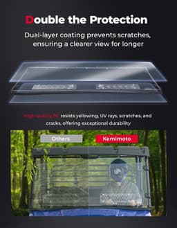 Vented Front Windshield for Kawasaki Mule Pro FXT DX DXT 2015-2025 Scratch Resis gallery image 2