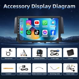 9″ Car Stereo for Honda Civic 2016-2021 Wireless CarPlay 8Core gallery image 3