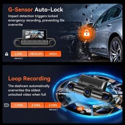 Other Car Video Black 4K+3x1080P 4 Channel Dash Cam 360° All Around View Dash Ca gallery image 7