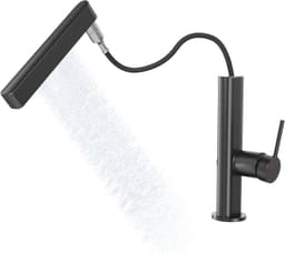 Black Kitchen Faucet Pull Down Sprayer 360 Swivel Waterfall Single Handle gallery image 1