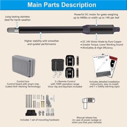 Opener Systems C01 L Smart Automatic Gate Opener Kit App Compatible Single Swing gallery image 2