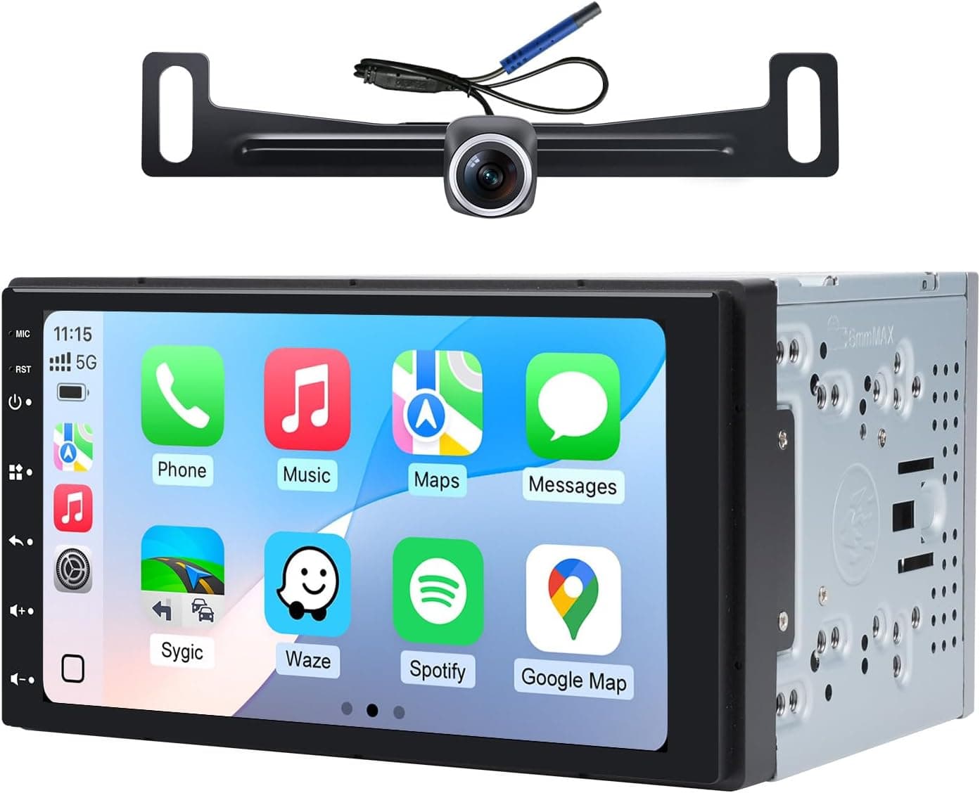 7in Double Din Car Stereo Wireless CarPlay Android Auto GPS Camera