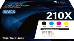 Toner Cartridge 210X Toner Cartridge Chip 4 Pack Toner Cartridges Kit Set Bundle gallery image 1