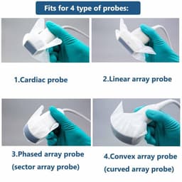 Adhesive Ultrasound Probe Covers Latex Free Clear Disposable 5×3 50 Pack gallery image 4