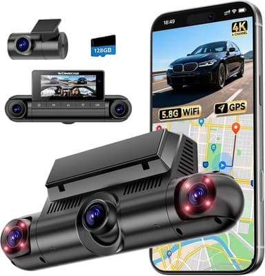 Other Car Video Black 4K+3x1080P 4 Channel Dash Cam 360° All Around View Dash Ca