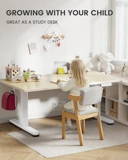 Modern Home Office Desks Natural Low Height Adjustable Desk Lifts 18.9 28.4 Inch gallery image 3