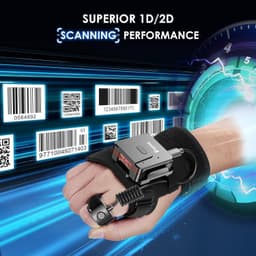 Barcode Scanners Wearable Glove Barcode Scanner: 1D 2D Wireless Ring Finger Blue gallery image 7