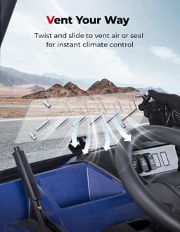 Vented Front Windshield for Kawasaki Mule Pro FXT DX DXT 2015-2025 Scratch Resis gallery image 4
