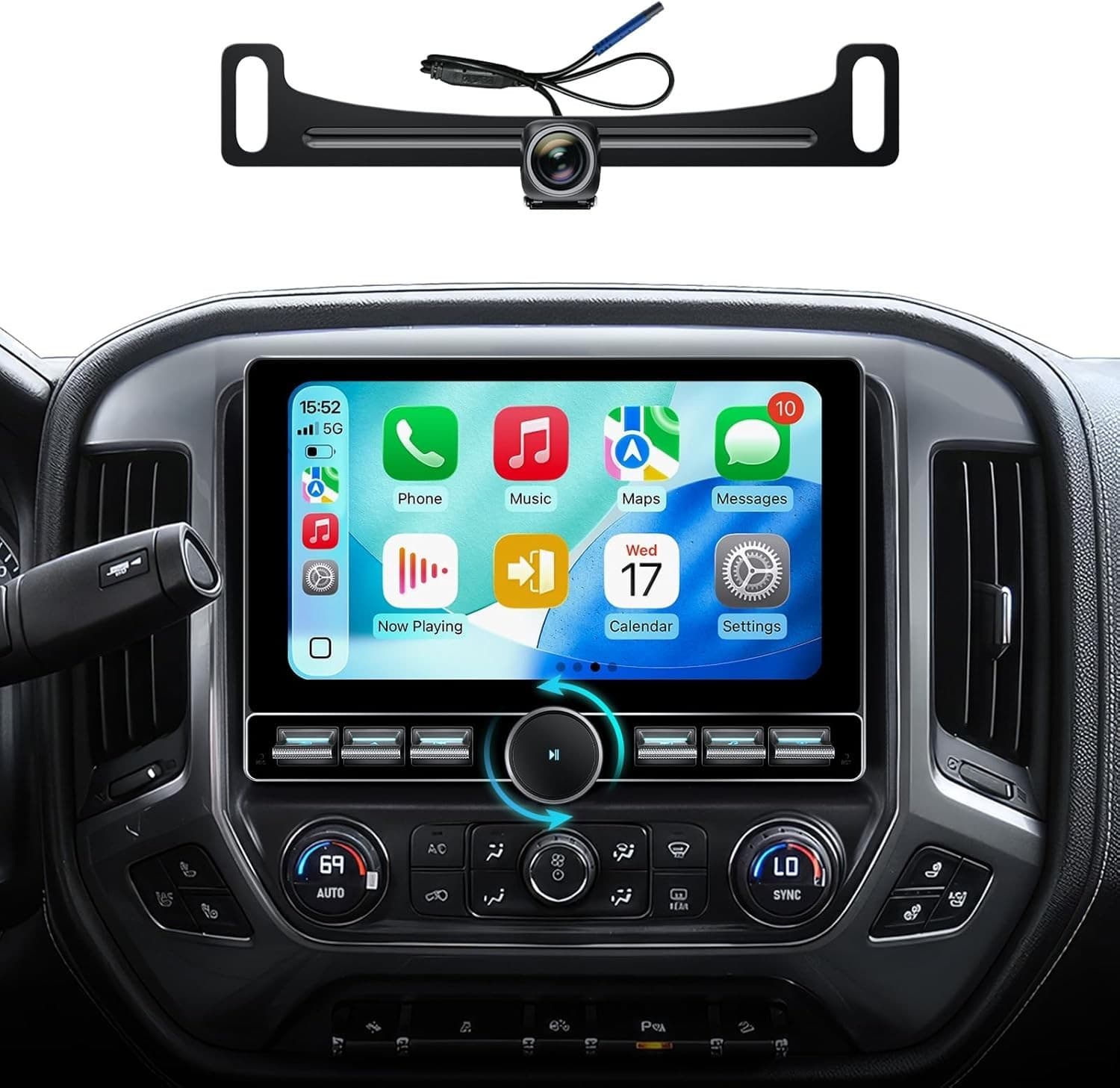 10” Android Car Stereo Chevy Silverado 2014-2018 Wireless CarPlay 4+64G