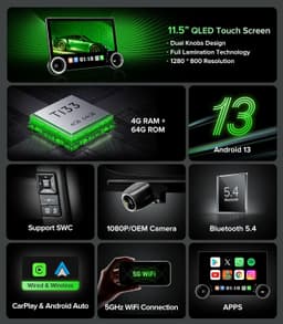 11.5in Android 13 Stereo for Chevy Silverado GMC CarPlay Android Auto gallery image 7