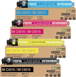 IM C4510 IM C6010 Toner Cartridges 4 Pack with Chip High Yield Compatible Bundle gallery image 1