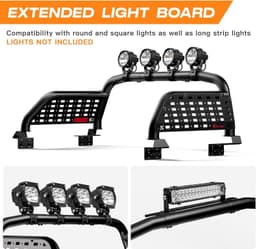 Universal Truck Bed Roll Bar Adjustable Black Chase Rack Fits Full Size Trucks gallery image 1
