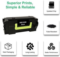 58D1H00 Black High Yield Toner Cartridge Compatible for MS725dvn MS821dn MS822de gallery image 2