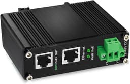 Industrial 60W PoE Injector Gigabit IEEE802.3at 48V DC 12-48V DIN Rail Mount gallery image 1