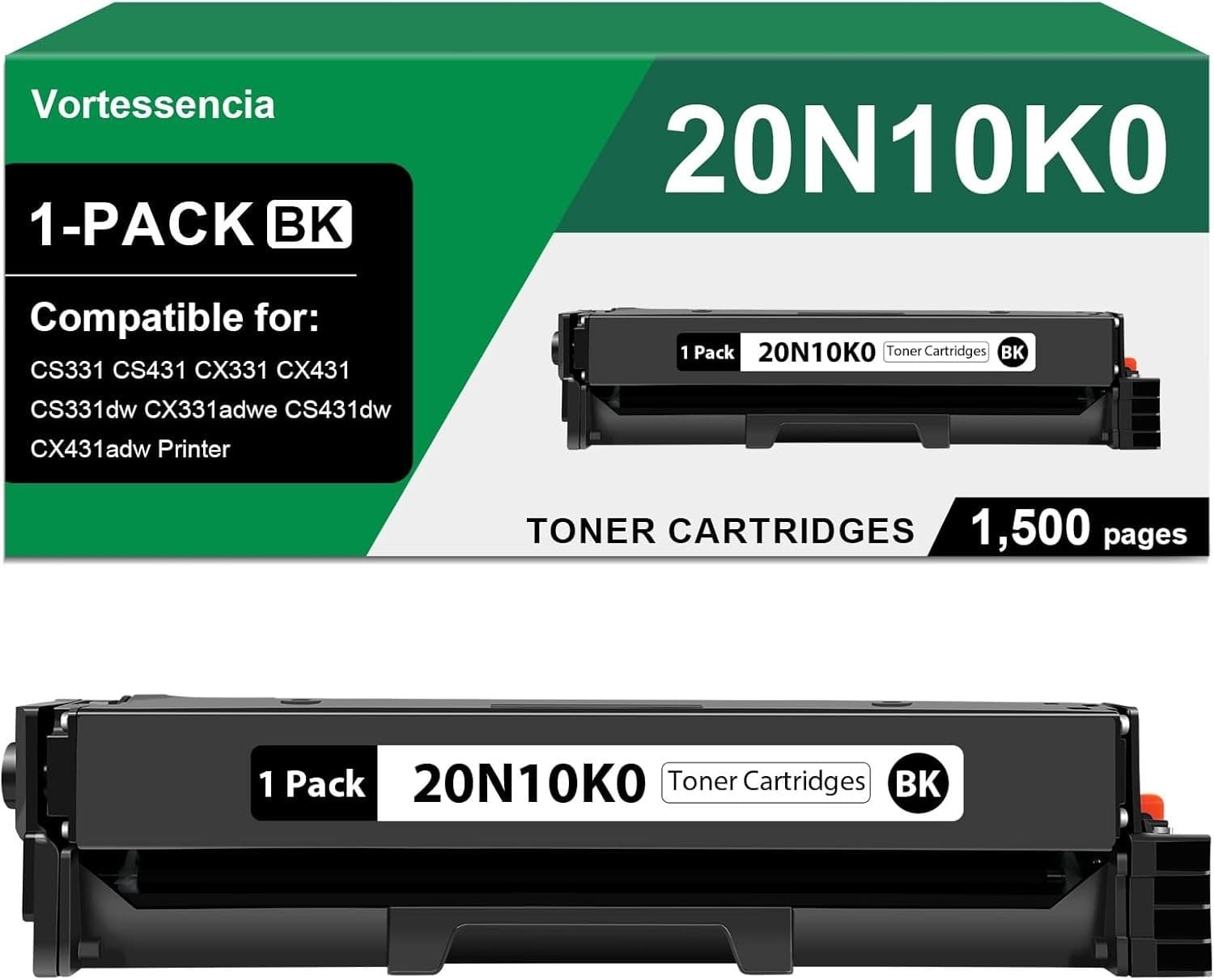 20N10K0 Toner for Lexmark CS331 CS431 CX331 CX431 High Yield Black