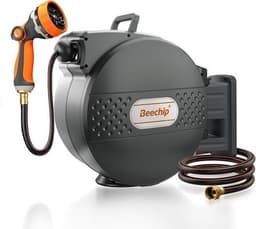 heavy-duty Hose Reels & Storage Black Retractable Garden Hose Reel 1/2 in x 100 gallery image 1