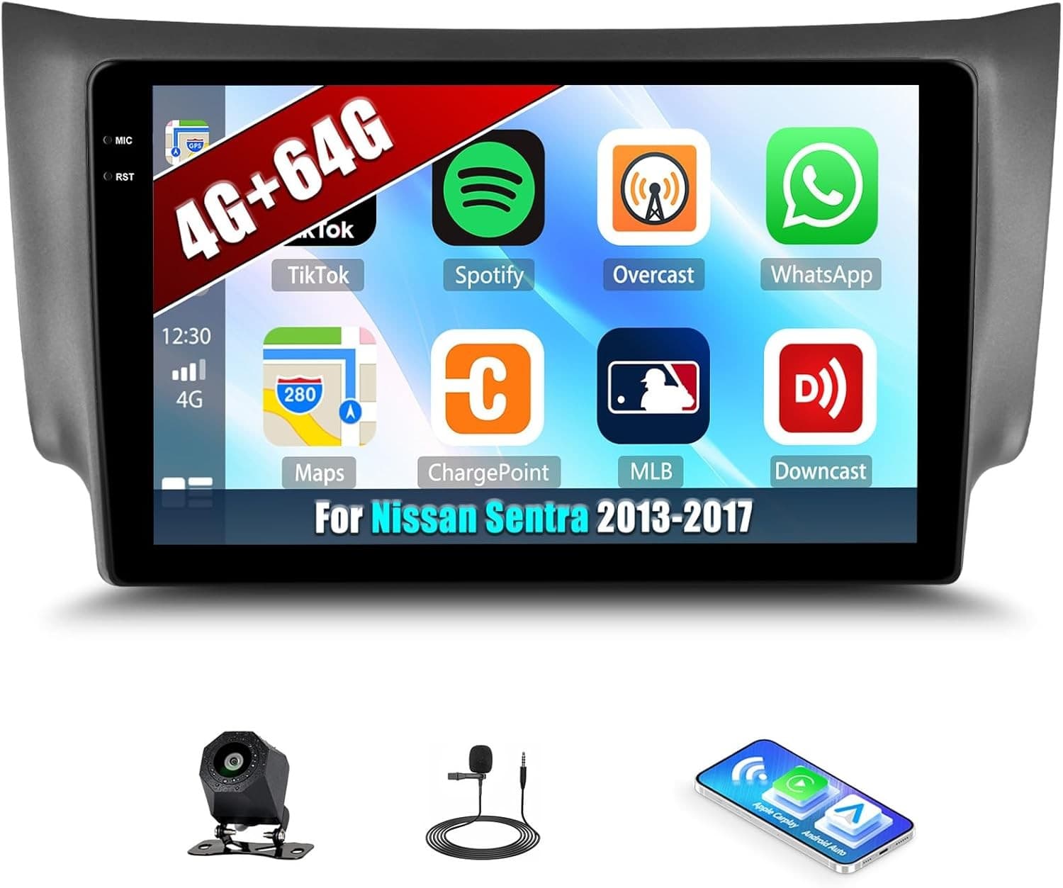 Android 13 Car Stereo Wireless CarPlay Android Auto Nissan Sentra 2013-2017 GPS