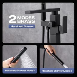 HDFB002 Faucets Matte Black Free Standing Tub Faucet Floor Mount Bathroom Tub Fi gallery image 3