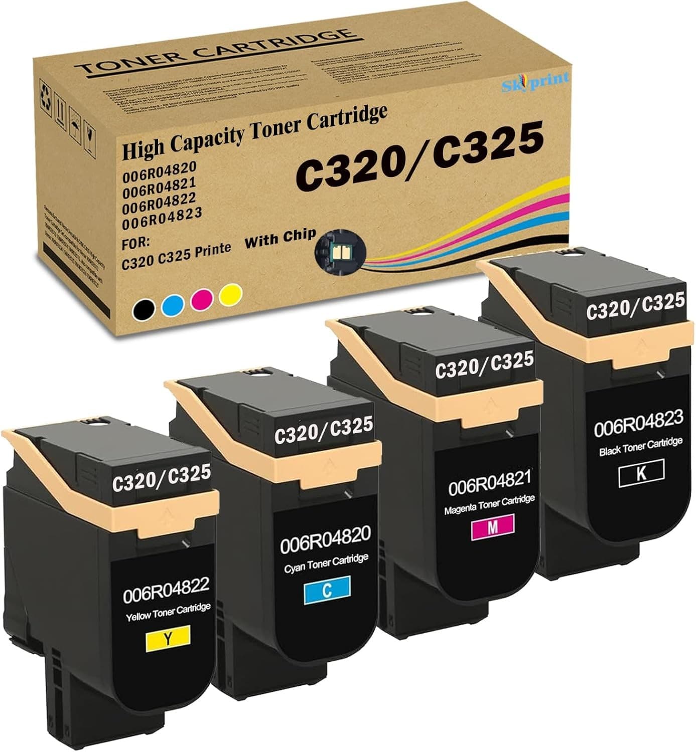 C320 C325 Toner Cartridges High Capacity Compatible with 006R04820 006R04821 006