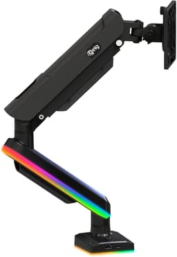 F100RGB Black with RGB RGB Gaming Monitor Arm Gas Spring Adjustable Desk Mount 1 gallery image 1