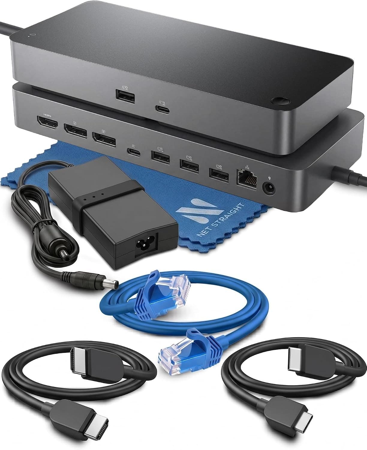 SD25 Black SD25 Pro USB C Docking Station — 130W Laptop Dock Dual 4K Monitor Out