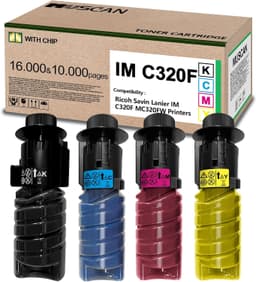 IM C320 IM C320F Toner Cartridge, 4-Pack High Yield BCMY Compatible Replacement gallery image 1