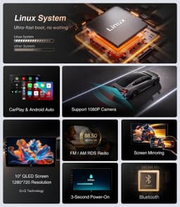 Android 13 Car Stereo Wireless CarPlay Android Auto 07-18 Jeep Wrangler 06-12 Ra gallery image 3