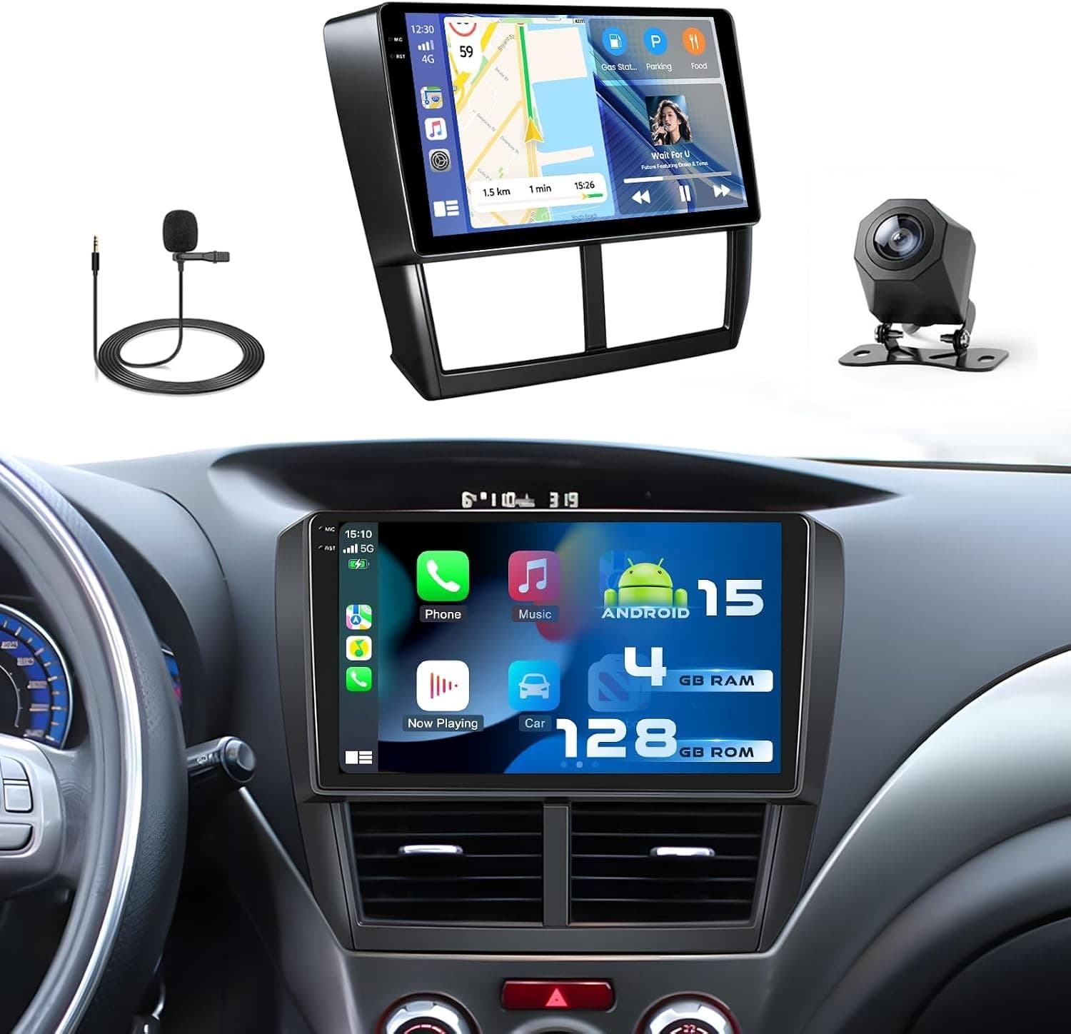 9in Android 13 Car Stereo Wireless CarPlay Android Auto Subaru Forester Impreza