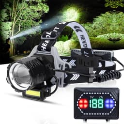 XHP99 Headlamps Black 2000 Rechargeable LED Headlamp 2000 Lumens Super Bright He gallery image 1