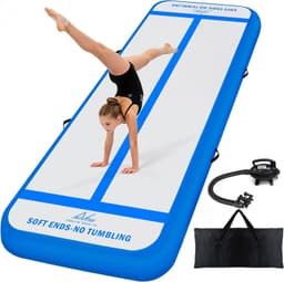 Winthai 10ft Inflatable Gymnastics Air Floor Mat Blue with Pump gallery image 1