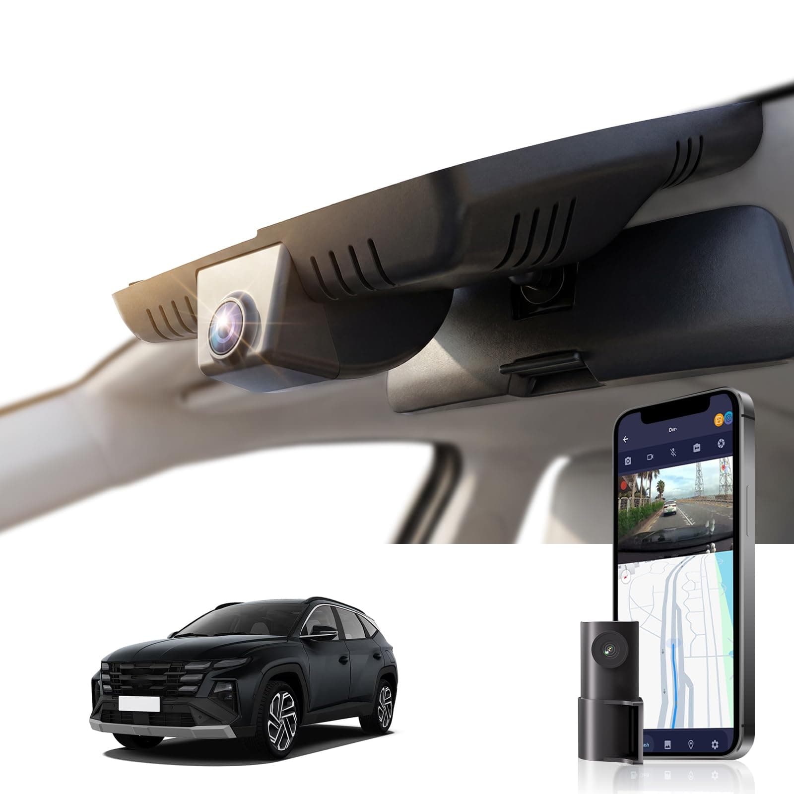 FUVYMYT 4K Front Rear Dash Cam Hyundai Tucson Santa Cruz 2022-2026 128GB