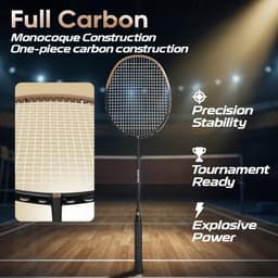 Racket Stop Carbon X PRO 4U Lightweight Badminton Racket with Cover gallery image 2