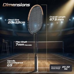 Racket Stop Carbon X PRO 4U Lightweight Badminton Racket with Cover gallery image 3