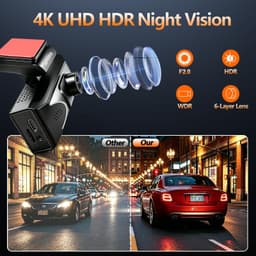 TQZNK 4K Front 2.5K Rear Dash Cam WiFi GPS ADAS 64GB Card gallery image 3