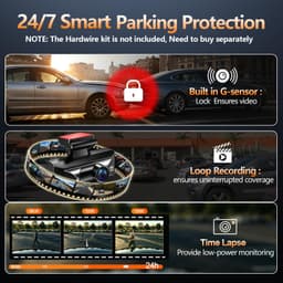 TQZNK 4K Front 2.5K Rear Dash Cam WiFi GPS ADAS 64GB Card gallery image 4