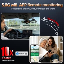 TQZNK 4K Front 2.5K Rear Dash Cam WiFi GPS ADAS 64GB Card gallery image 5