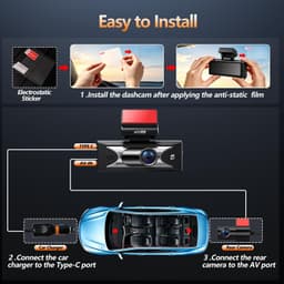 TQZNK 4K Front 2.5K Rear Dash Cam WiFi GPS ADAS 64GB Card gallery image 7