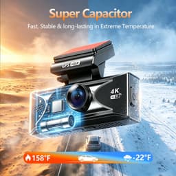 TQZNK 4K Front 2.5K Rear Dash Cam WiFi GPS ADAS 64GB Card gallery image 8