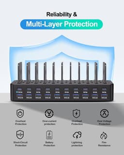 WOSUK 20-Port 270W USB Charging Station Organizer with 10 Cables gallery image 3