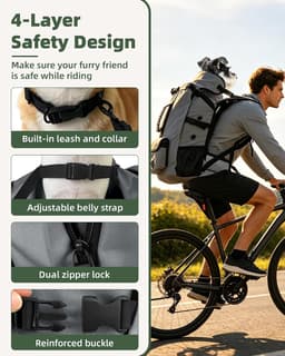 FoxFocus Large Dog Hiking Backpack Carrier Grey Under 50 lb gallery image 3